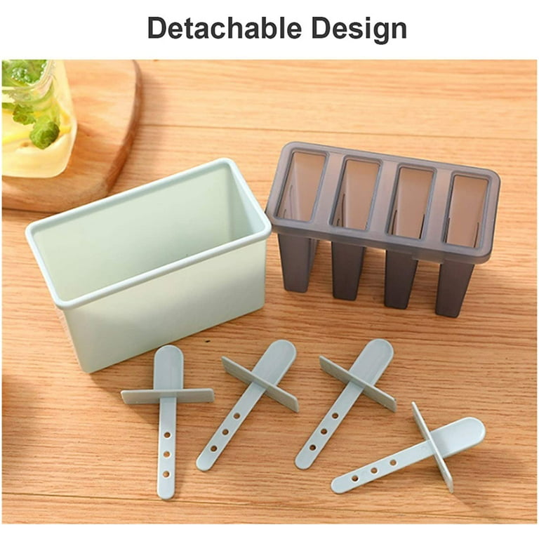 2 Pack Popsicle Molds Sets, Reusable Ice Pop Molds Trays, Durable DIY  Popsicles Tray Holders 
