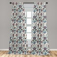 thumbnail image 5 of Ambesonne Ethnic Curtains, Old Floral Leaf Ornament, Pair of 28"x63", Maroon Teal, 5 of 5