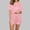 Pink, variant on Hrsba Stylish Lapel Pajama Set for Women Solid Color Short Sleeve Top and Pants Summer Soft Ladies Breathable Sleepwear Nightwear Set
