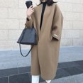 thumbnail image 4 of IROINNID Women's Comfy Long Coat Solid Color Trench Coat Long Sleeve Outwear, Coffee, 4 of 7