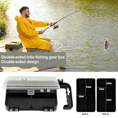 NIBOLOG Fishing Tackle Box with Handle Transparent Lid Design Multi-compartments Compact Size Portable Fishing Bait Storage Box