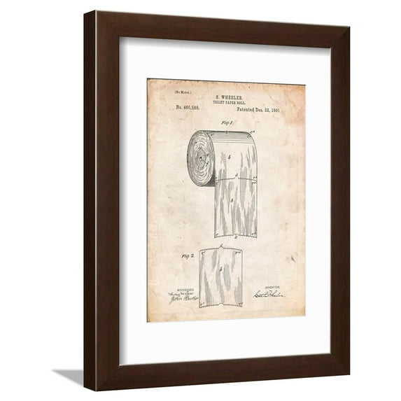 Toilet Paper Patent Framed Print Wall Art By Cole Borders