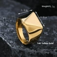 thumbnail image 3 of Geometric Arrow Square Men 14K Yellow Gold Ring,Punk Signet Ring Stamp Ring Thumb Ring,Minimalist Jewelry Gifts, 3 of 6