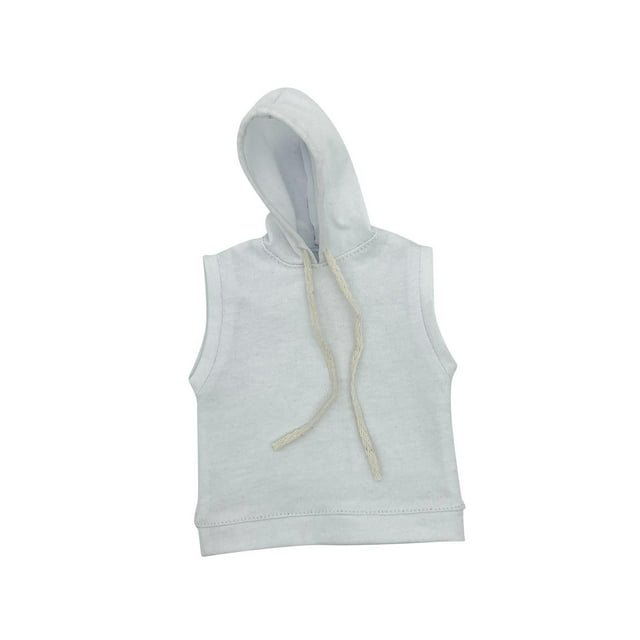 Figura de Hombre a Escala 1/12 Hugo Sudadera con Capucha Sin Mangas Disfraz de Cospla Blanco