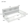 thumbnail image 2 of Kumix Floor Bed Twin Size with Bedside Bookcase, Shelves, Fence Guardrails, Wood Floor Bed Frame for Boys/Girls, No Weight Capacity Limit, No Box Spring Needed, Easy Assembly, White, 2 of 7