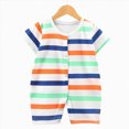 thumbnail image 2 of kpoplk Unisex Baby Summer Jumpsuit Short Sleeve Cotton Newborn Romper Breathable Comfortable Onesie for Boy Girl Size 18-24 Months,Multicolour, 2 of 4