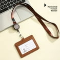 thumbnail image 1 of Neutral Minimalist Style PU Leather Protective Sleeve for ID Card Work Badge Student School Name Tag Lanyard Buckle Home Use, 1 of 5