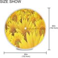 thumbnail image 3 of Coolnut Indoor & Outdoor Round Tablecloth 60In,Beautiful Sunflower Floral Waterproof Tablecloth with Umbrella Hole and Zipper,Party Patio Table Covers for Backyard /BBQ/Picnic, 3 of 7