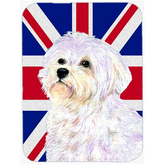 Carolines Treasures Maltese With English Union Jack British Flag Mouse Pad