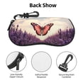 thumbnail image 3 of KLL Butterfly Over Lavender Print Eyeglass Case for Men & Women's Classy Travel Eyewear Holder Case Zipper Eyeglasses Case With Hook, 3 of 6