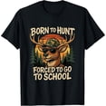 thumbnail image 2 of 100% Cotton Born Hunt Forced Go to School Camo Deer Hunting Boy Kid T-Shirt, 2 of 5