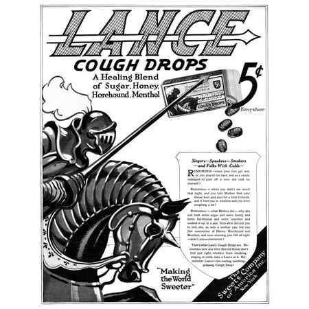 Stretched Canvas Art Ad Cough Drops 1919 Namerican Departments