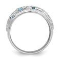 thumbnail image 2 of Auriga 925 Sterling Silver Rhodium-plated London Blue Topaz and Diamond Ring for Women Size- 8, 2 of 6