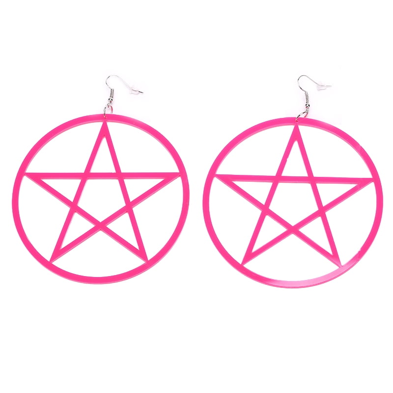 Fashion Women Big Hollow Circle Star Pentagram Dangle Drop Earrings Jewelry  DS 