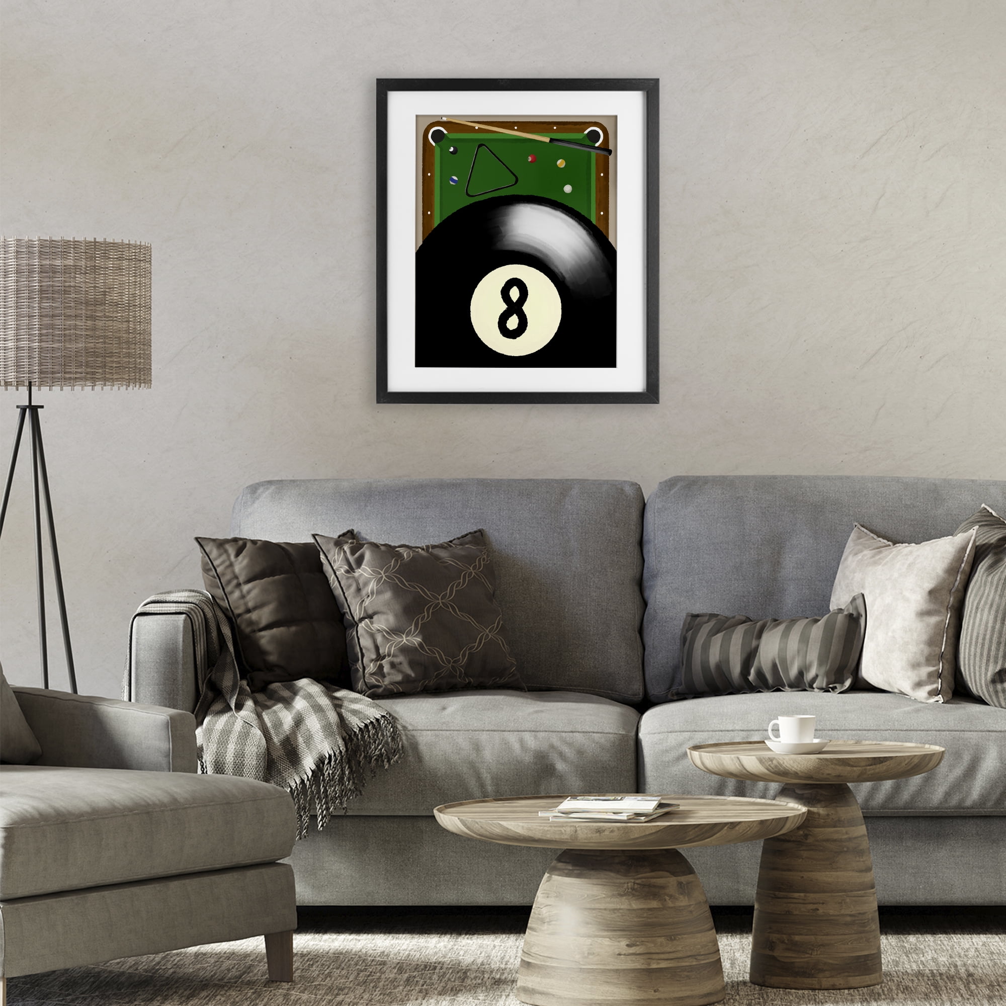 Stupell Industries Billiard Table & Balls Black Framed Print Under Glass, design by Jennifer Stith