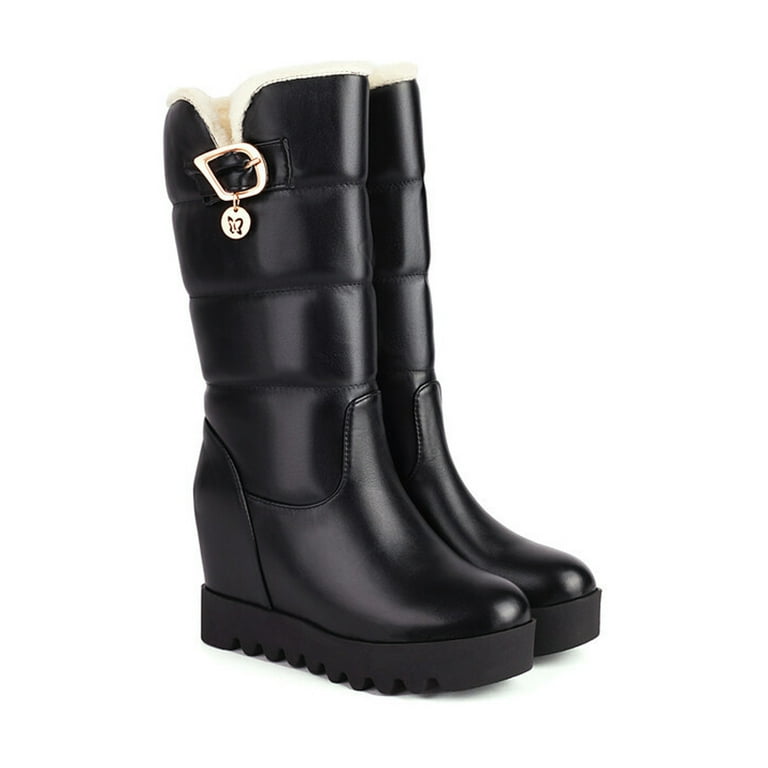 BEFOKA Women's Mid Calf Comfortable Fashion Dress Boots For Women Hight  Heel Snowtrot Mid Snow Boot No Sliper Waterproof Comfortable Outdoor Boot -  Walmart.com
