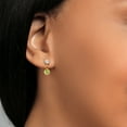 thumbnail image 4 of Gem Stone King 14K Yellow Gold Green Peridot and White Moissanite Drop Dangle Earrings for Women (0.80 Cttw, Gemstone Birthstone, Round 4MM and 3MM), 4 of 4