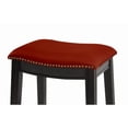thumbnail image 4 of Poundex Meubles Tabouret 24" en Simili Cuir Rouge Bordeaux (Set-2), 4 of 9