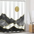 thumbnail image 3 of Boho Shower Curtain Bathroom Moutain Shower Curtain Set Waterproof Fabric Bathroom Set with 12 Hook (72.00" x 72.00", Black), 3 of 6