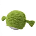 thumbnail image 4 of Gorro de lana tejido a mano divertido verde, 4 of 4