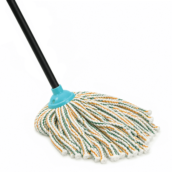 Indoor Cotton Mops for Floor Cleaning - Cotton Mops for Floor Cleaning, Regular Mop for Floors, 52-Handle Cotton Mop, for Kitchen, Bathroom, Garage, Tile & Hardwood Floors（Green Orange Blue）
