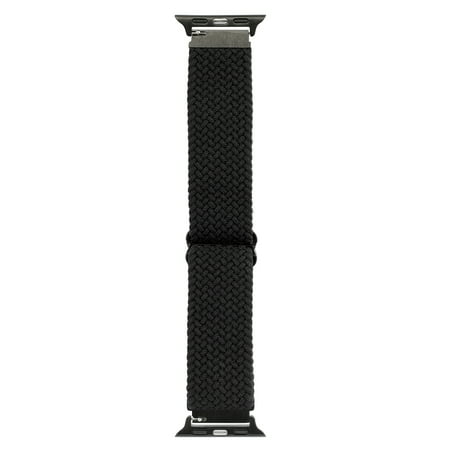 onn Universal Woven Knit Watch Band, Compatible with Apple, Samsung Galaxy & Garmin – Black (Unisex)