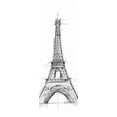 thumbnail image 2 of OnRei 7x14 White Modern Wood Framed Museum Art Print Titled - Eiffel, 2 of 4