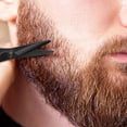 thumbnail image 2 of TFixol Black Beard Grooming Kit with Compact Scissors, Mini Comb, and Leather Pouch – 125mm Scissors, 72mm Comb, 50g Package, 2 of 6