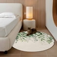 thumbnail image 2 of Round Area Rug 3 Ft, Green Leaves Washable Non-Slip Circle Carpet for Living Room/Bedroom, Summer Botanical Low-Profile Small Floor Mats Collection Rugs for Indoor, 2 of 8
