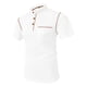 thumbnail image 1 of Blusa y camisa de cuello alto de manga corta para hombre, informal, de verano, a la moda, de color liso, con bolsillos y botones, blusa de cuello alto para hombre., 1 of 5