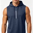 thumbnail image 5 of Stamzod Sleeveless Hoodies for Men Summer Casual Muscle Fit Hooded Sweat Shirt Oversized Workout Hoodie Gym Clothes for Men Navy XL, 5 of 7