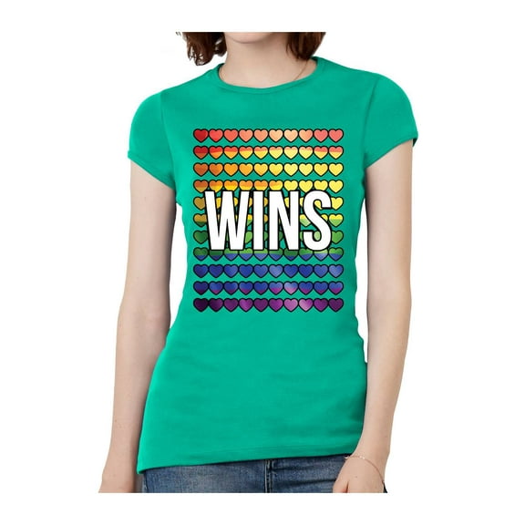 Womens Love Wins Banner Short-Sleeve T-Shirt - Kelly - 2X-Large