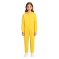 thumbnail image 3 of Boys Solid Hooded Onesie for Halloween, Full Zip Plush Jumpsuit with Ribbed, 3 of 6