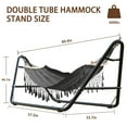 thumbnail image 6 of Yacona Hammock with Stand for Outside, Heavy Duty Steel Hammocks with Pillow for Backyard, Porch, Patio, Garden, Black, 6 of 7