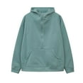thumbnail image 6 of Mohiass Womens Sweatshirts Half Zip Pullover Fleece Quarter Zipper Hoodies 2025 Fall Fashion Clothes Mint Green 2XL, 6 of 7