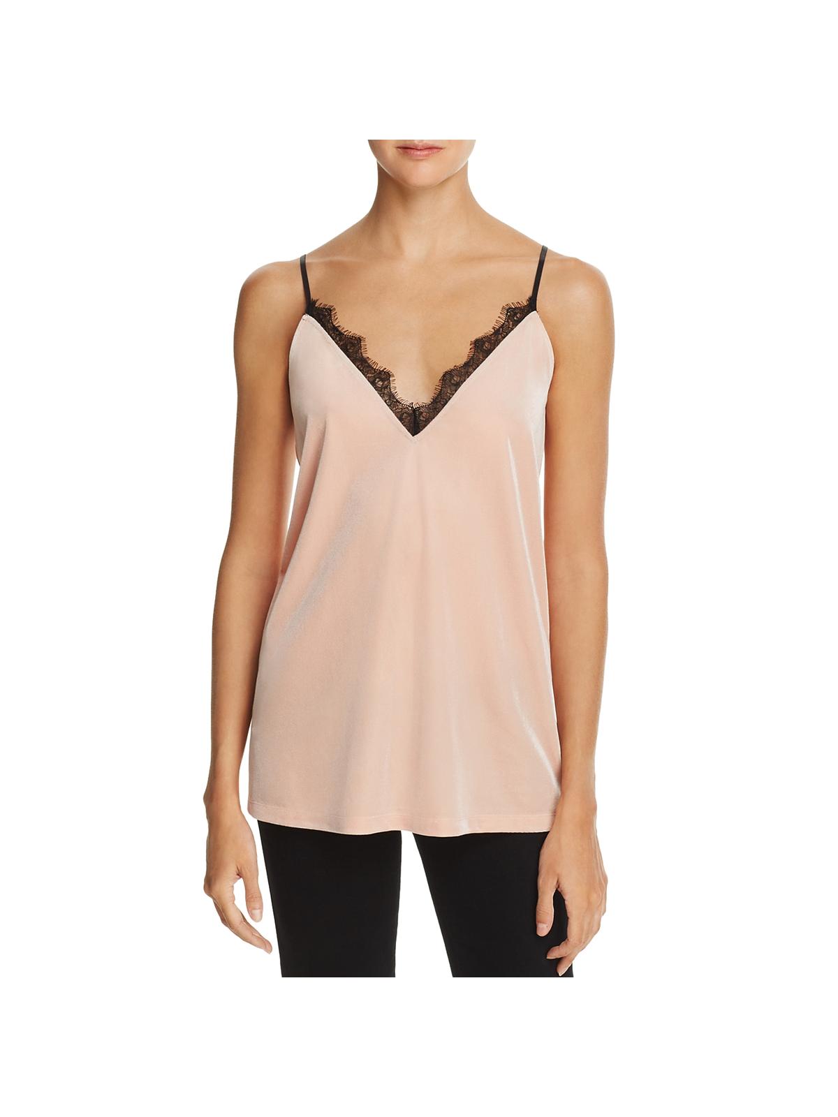French Connection Womens Lace Trim V-Neck Tank Top