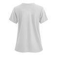 thumbnail image 3 of TKLPEHG Womens Tunic Tops Fashion V Neck Nurses Uniform Tops with Pocket Lightweight Solid Color Going Out Tops Short Sleeve T Shirts Loose Casual Summer Blouses(White,M), 3 of 3
