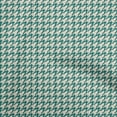 thumbnail image 1 of oneOone Rayon Teal Green Fabric Houndstooth Sewing Material Print Fabric By The Yard 56 Inch Wide, 1 of 4