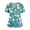 Blue, variant on Scrubs for Women Funny Floral Print Nursing Uniform Trendy V-Neck Side Slits Scrub Shirt Holiday Short Sleeve Medical Workwear with Pockets Sky Blue 4XL