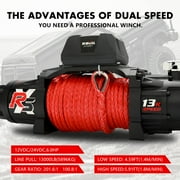 X-BULL High Speed Electric Winch XRS 13000LBS 12V Synthetic Rope SUV Jeep Truck 4WD 2 in 1 Wireless Remote