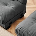 thumbnail image 6 of 94.4" Oversized Chaise Lounge, Loveseat Sectional Sofa, 2 Ottomans, U- Shaped Couch, Comfy Cloud Couch, Chenille Sleeper Daybed, Deep Seat Reversible Chaises, Recliner for Living Room, Grey, 6 of 9