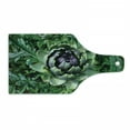 thumbnail image 1 of Artichoke Cutting Board, Photograph of Blooming Vegetable Agriculture Nature Art Print, Decorative Tempered Glass Cutting and Serving Board, Wine Bottle Shape, Fern Green and Purple, by Ambesonne, 1 of 1