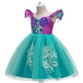 thumbnail image 5 of Girls Ariel Mermaid Princess Dress Birthday Party Christmas Cosplay Outfit, 5 of 7