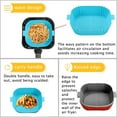 thumbnail image 3 of TEXIJUSO Silicone Air Fryer Liner, 2Pack Square Air Fryer Silicone Liner Reusable Air Fryer Accessories Air Fryer Basket Tray Airfryer Accessories Compatible with Ninja Tower COSORI Tefal, 3 of 7