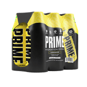 Prime Hydration Sports Drink, Lemonade, 16.9 fl oz, 6 Pack, Bottles