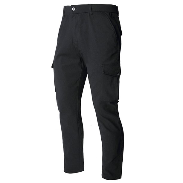 Pantalones largos de moda para hombre, casuales, de color puro, para exteriores, con cremallera y bolsillo, pantalones deportivos para hombre