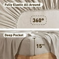 thumbnail image 4 of Hyde Lane Luxurious French Flax Linen Sheet Set, Organic Linen Cotton Blend Bed Sheets - 15 Inches Deep Pocket, 4 Pcs Linen Sheets for All Seasons (King, Linen), 4 of 16