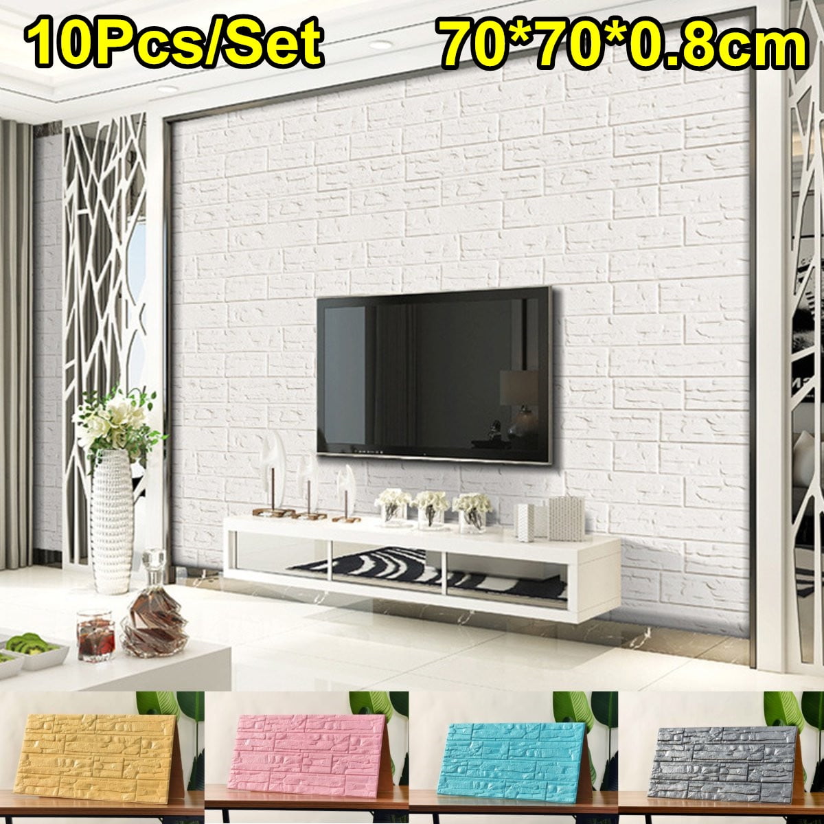 10pcs Set 3d Brick Wall Stickers Panels Self Adhesive Decal Stone Decoration Embossed Living Room Kids Safty Bedroom Home Decor Walmart Canada