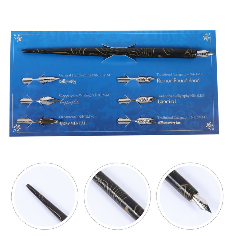 1 Set Wood Handle Calligraphy Pen Set Handcrafted Dip Pen Students Dip Pen, Size: 18.5X1X1CM