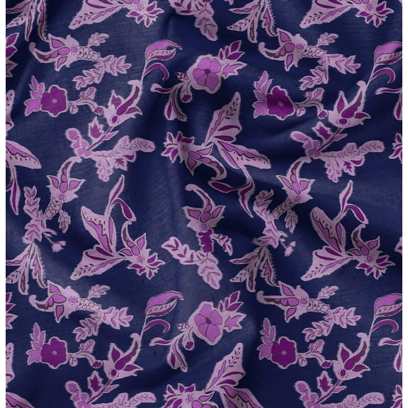 Soimoi Blue Fabric - By the Yard - 42 Inch Wide - Florals Print Fabric - Elegant and Timeless Patterns for Fashion and Home Decor Printed Fabric